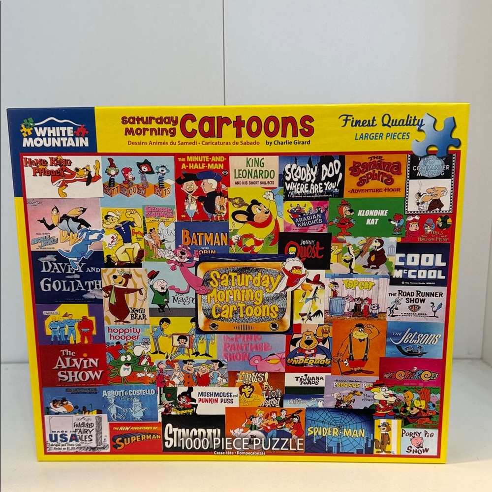 White Mountain puzzle🔴2/$20🔴Saturday Morning Cartoons 1000 Piece Jigsaw Puzzle